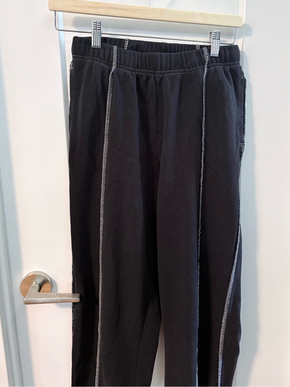 Garage Black Jogger Pants with Contrast Stitching - Picture 3 of 4